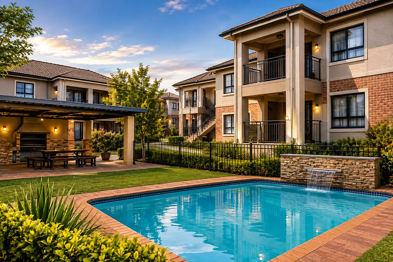 Maintained sectional title complex with a shared pool and landscaped outdoor area